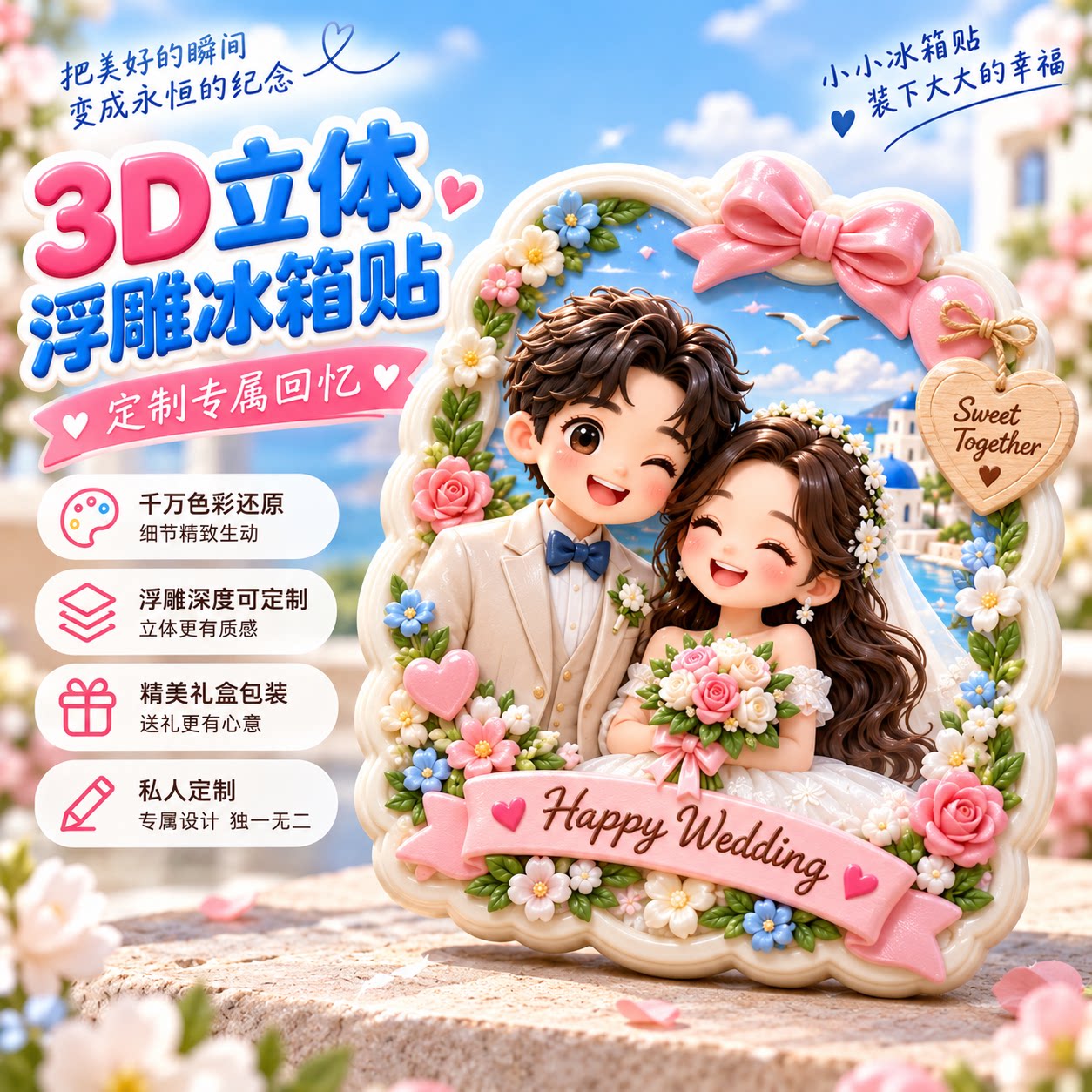 定制3D立体浮雕冰箱贴