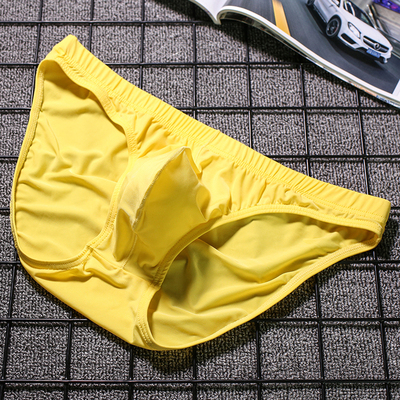 男士冰丝三角裤新款时尚加大凹凸性感中低腰内裤男舒适运动青年裤