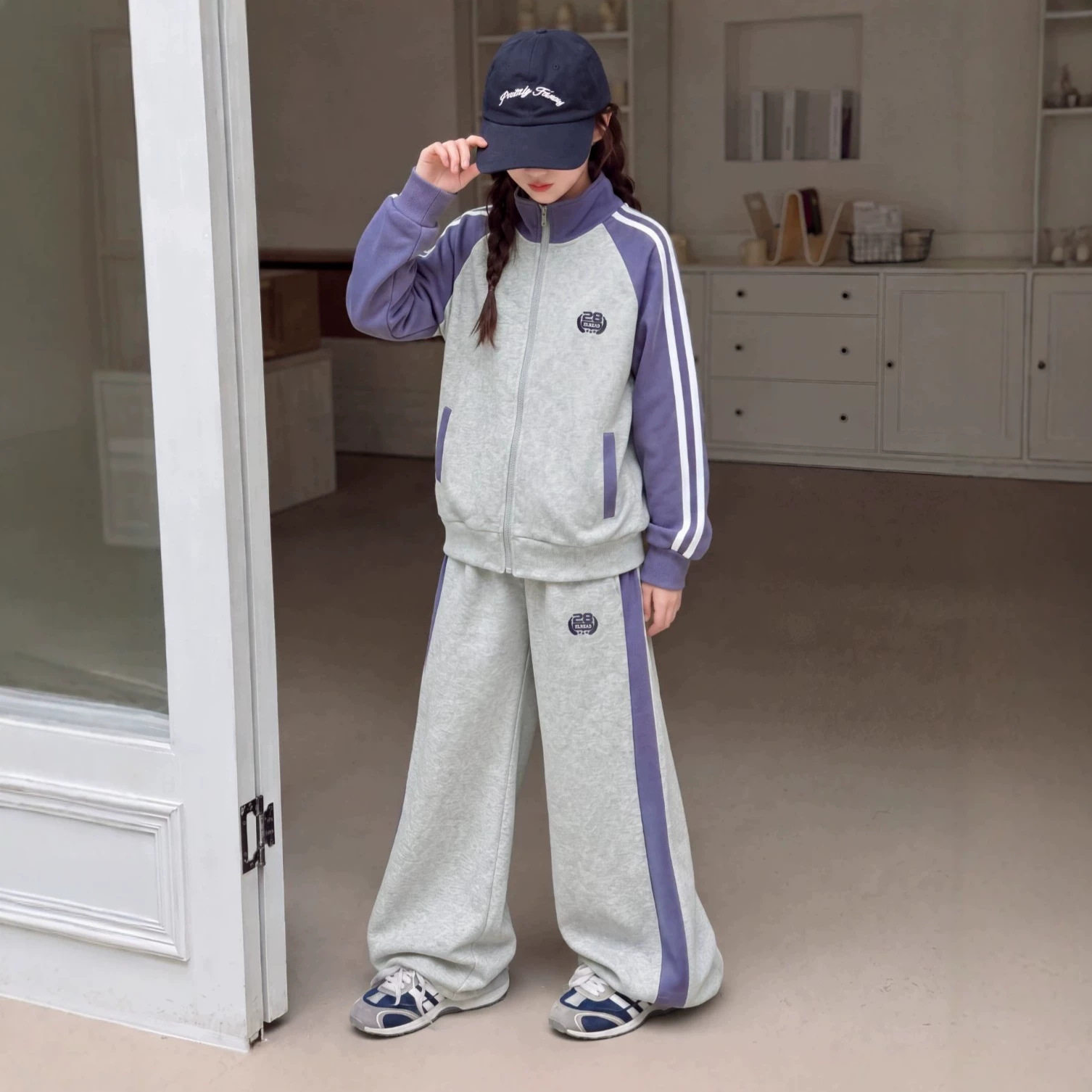女童休闲运动套装秋冬款韩式风中儿童运动套装