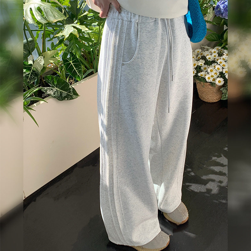 加肥加大200斤大码女装胖mm春季新款舒适百搭松紧腰抽绳休闲裤子