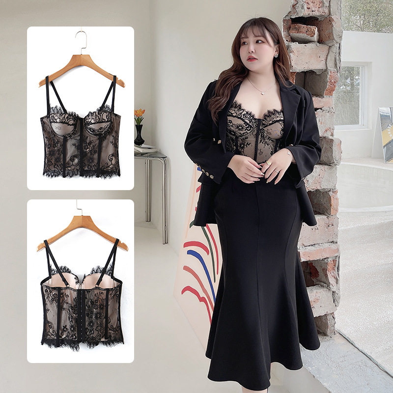 Happyhut加肥加大码女装200斤胖mm御姐甜辣蕾丝鱼骨胸垫美背吊带,女装/女士精品,抹胸,淘宝优惠券,粉丝福利购,淘宝优惠卷