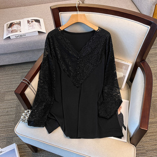 弹力打底衫 300斤大码 时尚 胖mm加肥加大胸围140秋冬季 T恤6512 女装