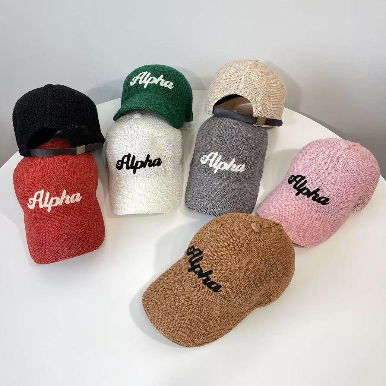 韩国代购春夏季亚麻遮阳棒球帽时尚透气凉感防晒帽字母鸭舌帽子女