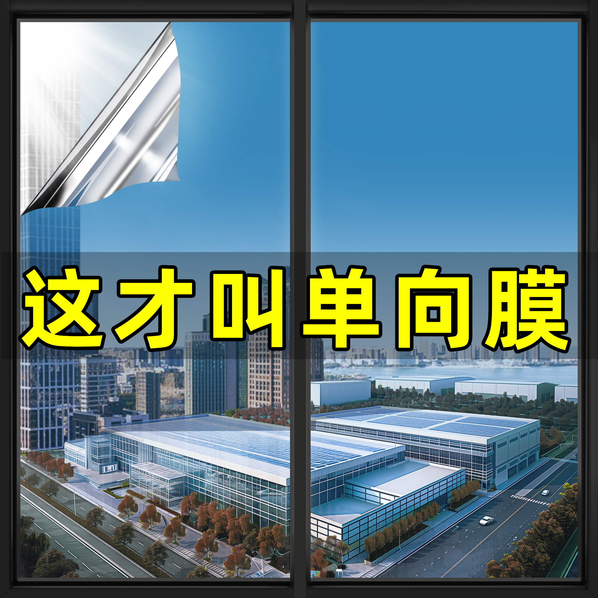 防窥膜贴窗户，防止外人窥视