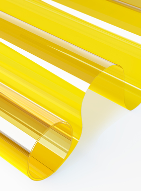 黄色彩色玻璃贴纸透光透明浅黄色改色变色偏光纸鱼缸海缸防蓝光膜