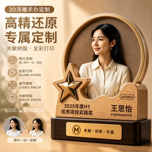 3D浮雕手办照片定制纪念礼物