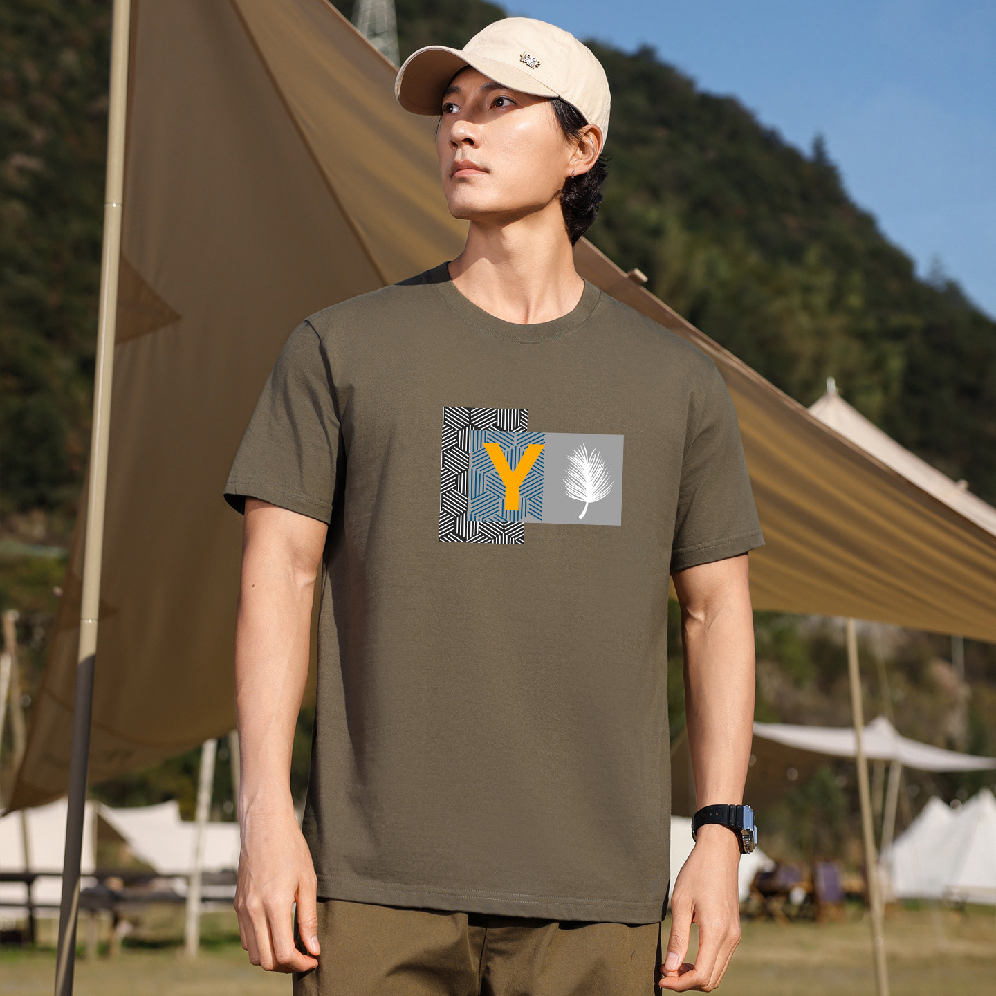 唐狮集团DESSO重磅纯棉短袖T恤男女青年圆领户外穿搭大码印花上衣