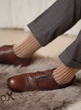 土耳其viccel 旧款正装长筒袜暗影男袜条纹透气弹力棉袜38-39