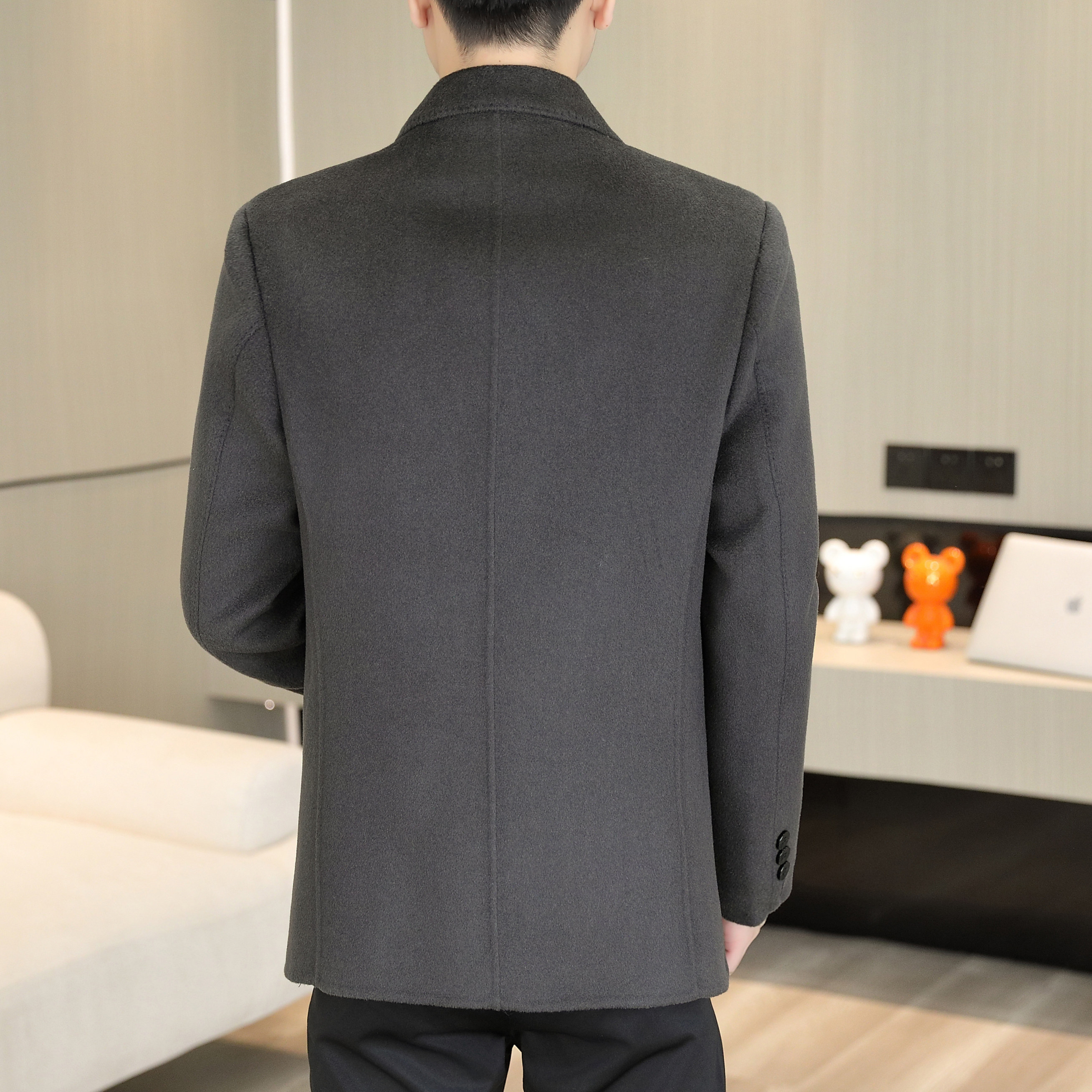 2025年秋冬季男士可脱卸羽绒内胆双面70%羊毛西装6508p260,男装毛呢大衣,星座210A（原D326A）