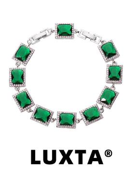 LUXTA复古绿色手链轻奢高级感