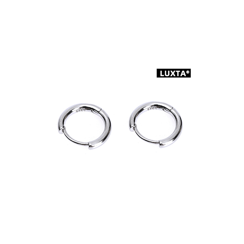 LUXTA素圈耳环s925纯银嘻哈耳圈