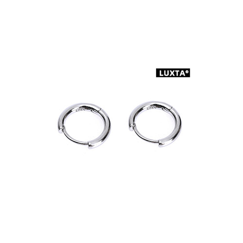 LUXTA素圈耳环s925纯银嘻哈耳圈