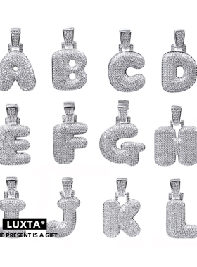 英文字母镀金嘻哈欧美吊坠项链