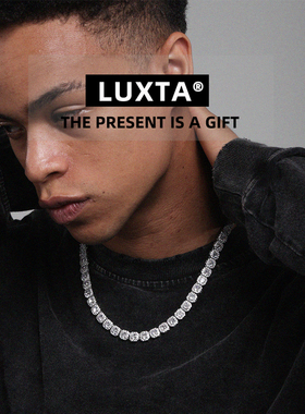 LUXTA 满钻冰糖项链嘻哈男潮 欧美饰品闪钻锆石锁骨链女同款