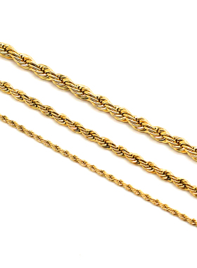 麻花镀真金男女嘻哈单品ins项链