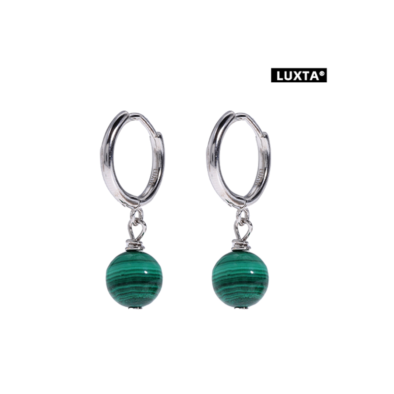 LUXTA孔雀石纯银耳坠嘻哈男