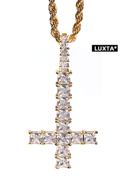 LUXTA镀金十字架嘻哈金色项链
