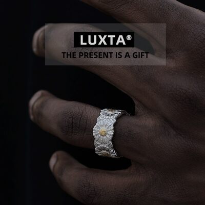 LUXTA纯银雏菊菊花戒指