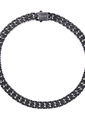 LUXTA黑色古巴磨砂项链