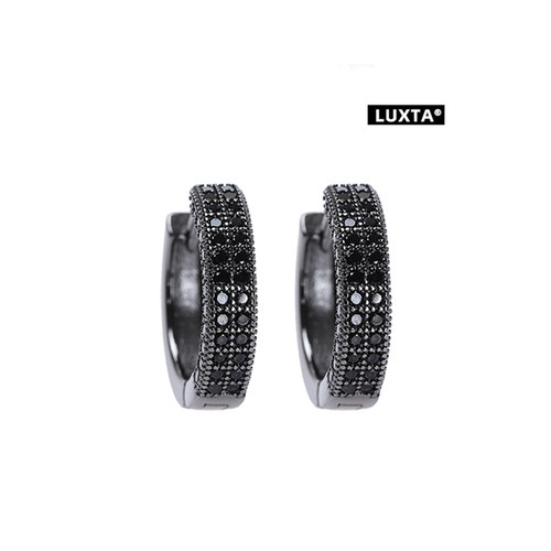 LUXTA原创s925银黑色耳环男嘻哈