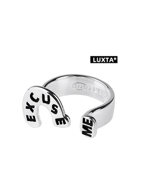 LUXTA 原创 s925纯银戒指 EXCUSE ME 嘻哈男指环开口可调女同款潮