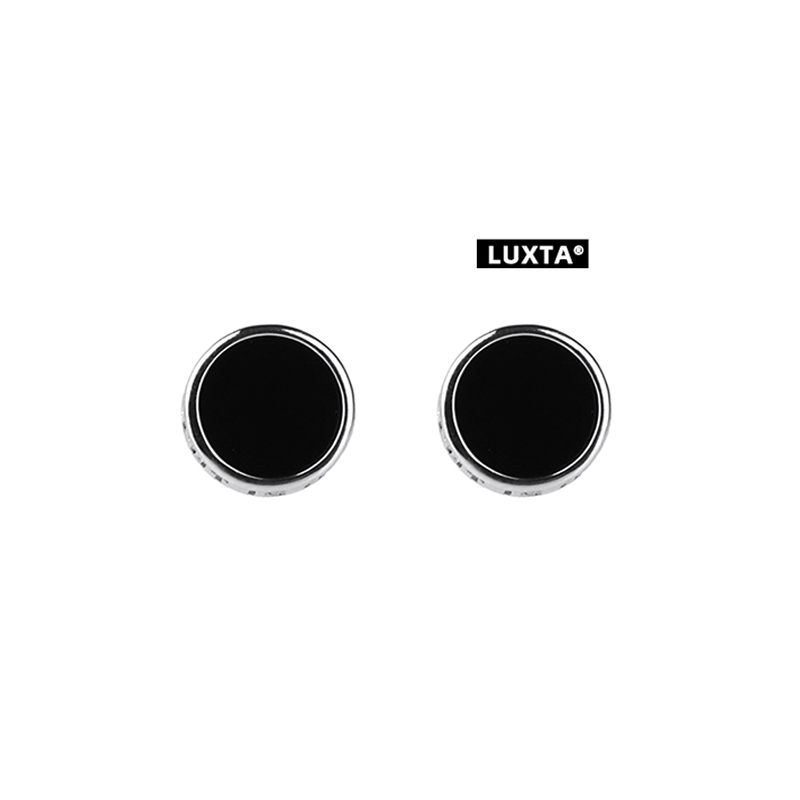纯银耳钉LUXTAs925黑玛瑙男
