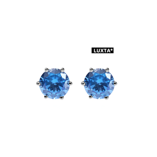 嘻哈银耳饰男锆石潮高级感女同款 LUXTA s925纯银蓝钻耳钉