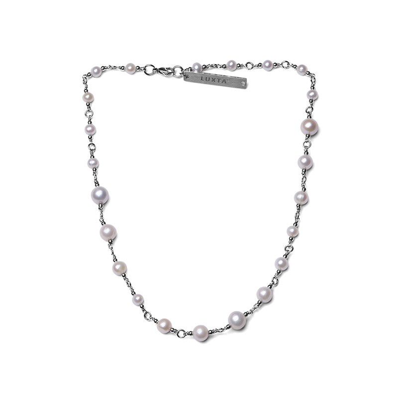 LUXTA原创 天然珍珠项链  欧美流行复古锁骨链男女嘻哈潮高级感