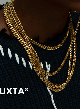 金色古巴链项链高级感嘻哈潮