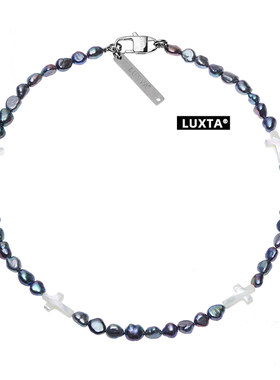LUXTA原创珍珠拼接十字架项链