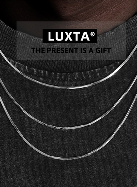 LUXTA纯银蛇骨链男s925银项链镀白金铂金细高级感锁骨链snake