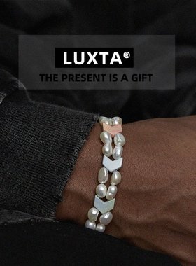 LUXTA双层珍珠手链嘻哈原创