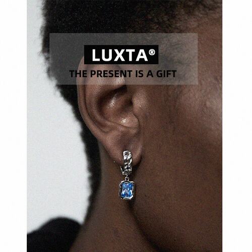 LUXTA嘻哈纯银蓝钻耳环耳坠