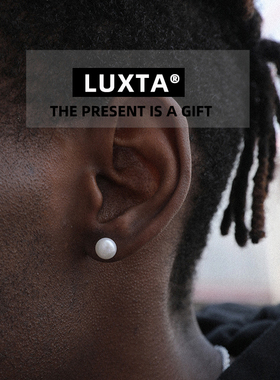 Pearl Earring  天然珍珠纯银s925 耳钉嘻哈男女时尚潮人耳饰 ins