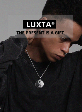 LUXTA男钛钢阴阳八卦吊坠项链