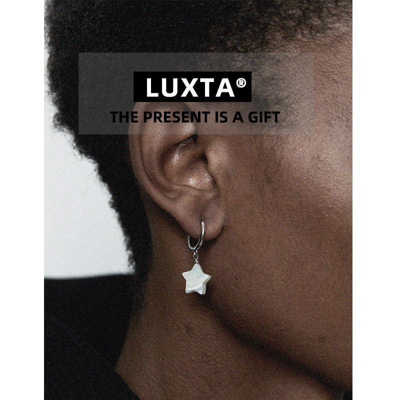 LUXTA天然母贝纯银耳环