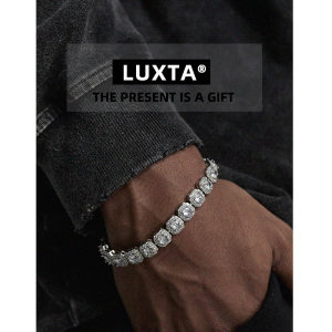 LUXTA 满钻冰糖手链 嘻哈锆石男美式手饰女同款欧美高级感超闪