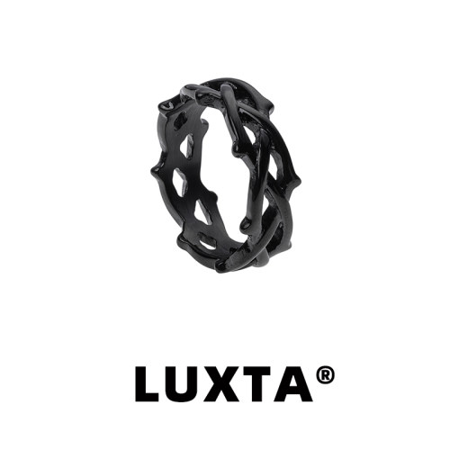 LUXTA黑色荆棘戒指嘻哈男