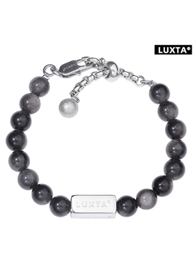 LUXTA原创银黑曜石手链男嘻哈