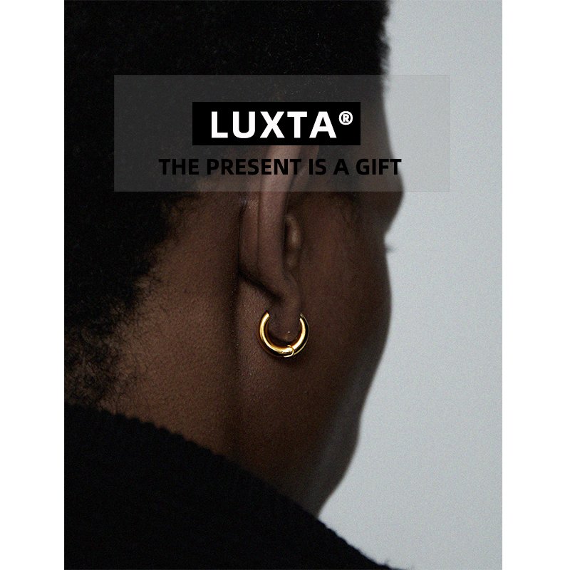 LUXTA金色纯银实心耳环