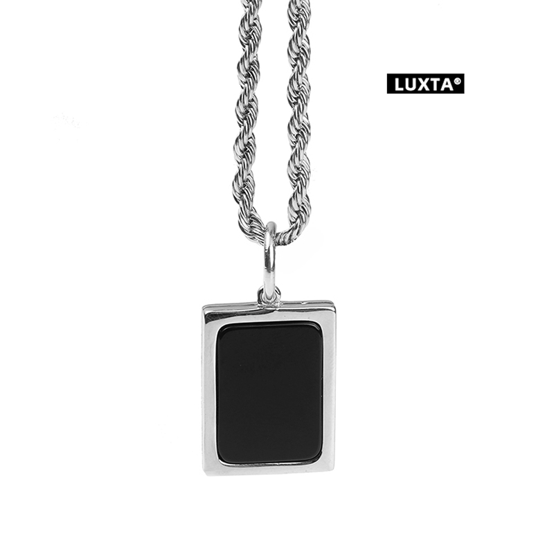 LUXTA男純銀黑瑪瑙嘻哈項鏈