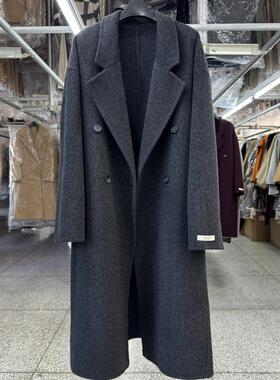 茧型双面羊毛大衣女中长款25年秋新款韩版宽松简约双排扣毛呢外套