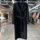 连帽黑色双面羊毛大衣女中长款 25年秋冬新款 简约宽松廓形毛呢外套