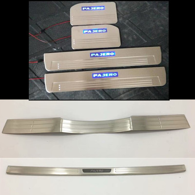 三菱帕杰罗带灯led后备箱门槛条