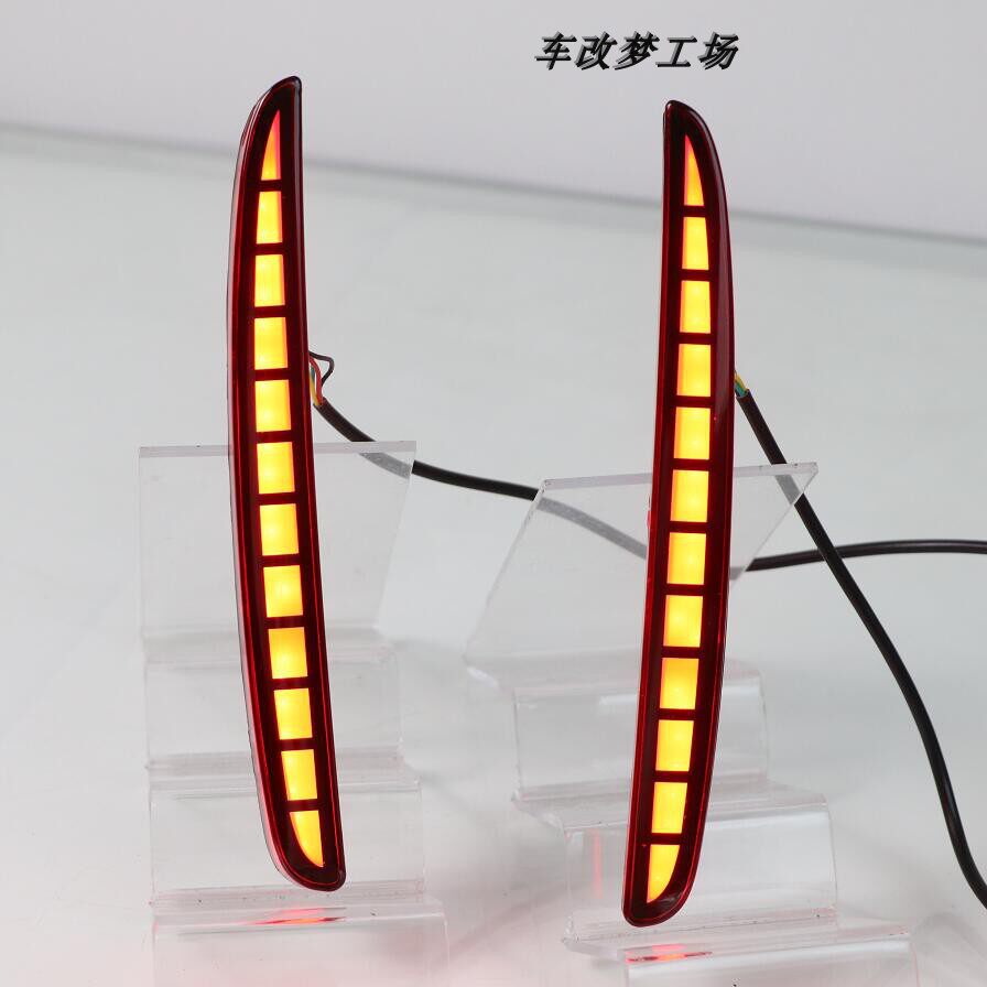 海外版思域二厢tr改装LED后杠灯 Honda civic流光后雾灯装饰