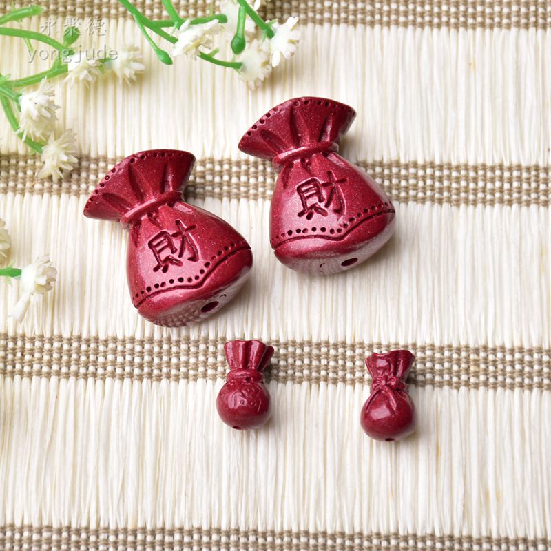 diy原矿紫金砂钱袋项链小配件