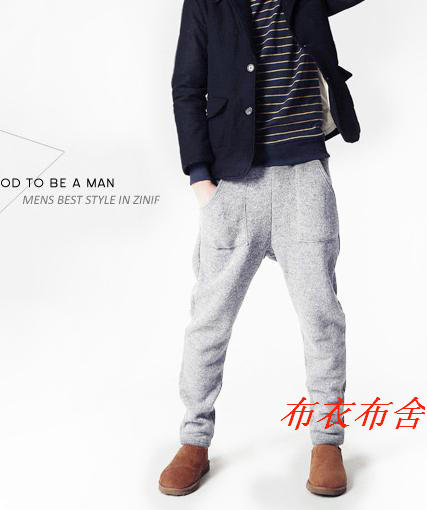 男士新款加肥加大码纯棉纯色百搭舒适休闲裤运动裤居家裤长裤包邮