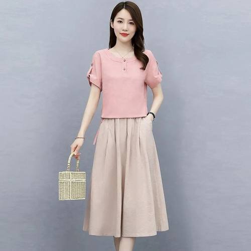 韩版气质减龄遮肚显瘦两件套裙子