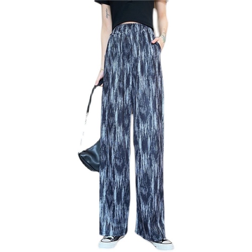 Real shot high waist tie dyed wide leg pants for women