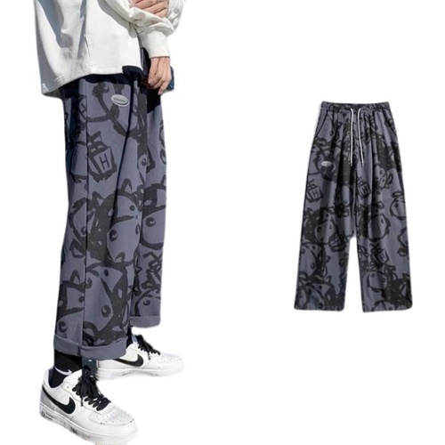 Non real shooting high street bear sweatpants new straight tube loose wide leg casual pants in autumn